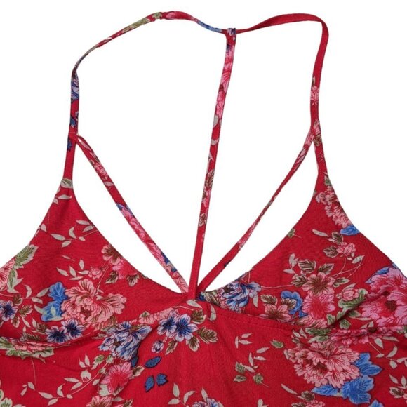 NO BOUNDARIES Floral Tank Top Red Size Small Junior - Picture 6 of 9